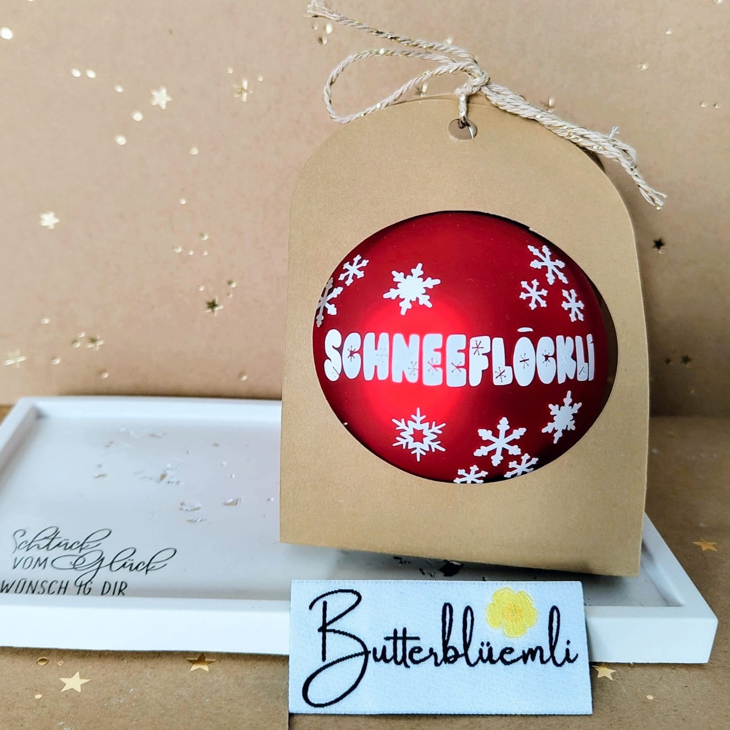 Weihnachtskugeln Glas 8cm mit Text  oder Personalisiert