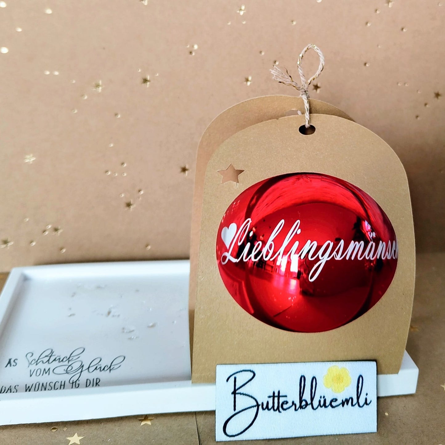 Weihnachtskugeln Glas 8cm mit Text  oder Personalisiert