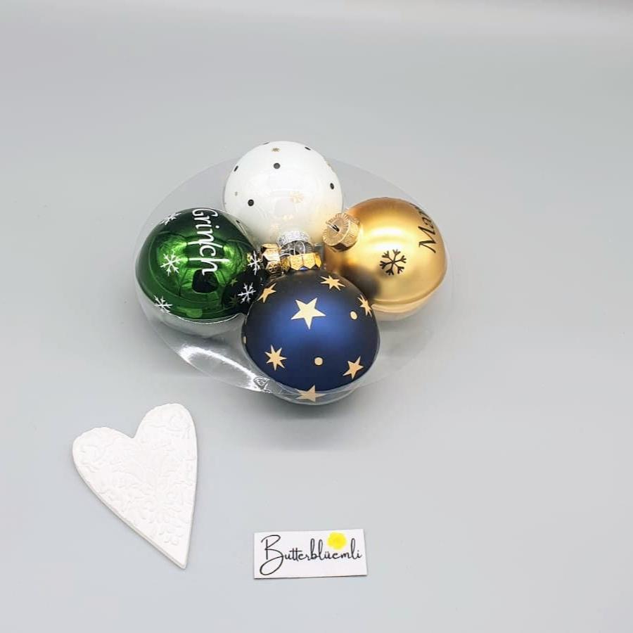 Weihnachtskugeln Glas 8cm mit Text  oder Personalisiert